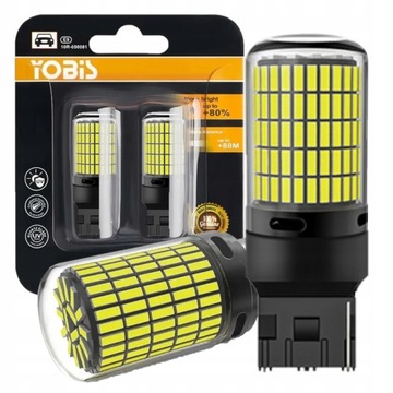 ŻARÓWKI LED W21W T20 7440 CANBUS BIAŁE MOCNE 6500K 2500LM 150SMD