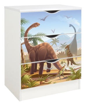 Komoda z 3 szufladami, 60x42x78 cm Wioska Dinozaur