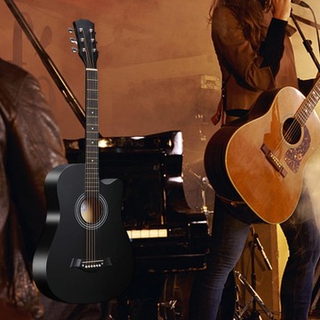 Gitara akustyczna 38 cali, 6 metalowych strun Musical Black