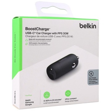 Ładowarka samochodowa Belkin Boost USB-C PPS 30W