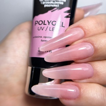 Полигель акриловый гель MollyLac строительный гель для наращивания FRENCH PINK SEOL
