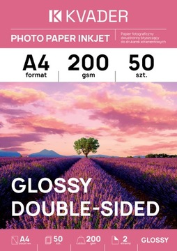 PAPIER DWUSTRONNY FOTOGRAFICZNY A4 POŁYSK 200g 50 szt INKJET ATRAMENTOWY