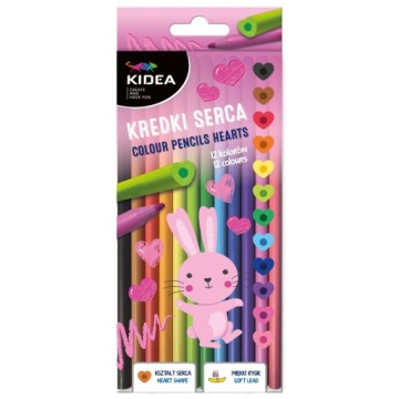 Олівці серця 12 кольорів KIDEA