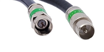 Kabel koncentryczny przewód antenowy 3M czarny Wtyk F-Wtyk TV 1,1Cu
