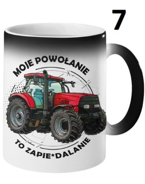 KUBEK MAGICZNY CIEKAWY CIĄGNIK TRAKTOR NAPIS WZORY