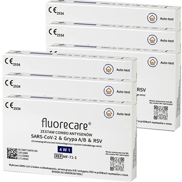 Test FLUORECARE COVID-19 RSV Grypa AB Combo 4w1 FULL PL DŁUGA DATA WAŻNOŚCI