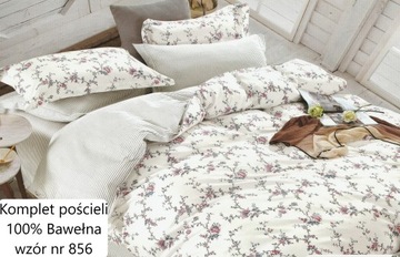 POŚCIEL BAWEŁNIANA 200X220 BAWEŁNA 100% DELIKATNA KWIATY
