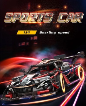 Строительные блоки, спортивный автомобиль, гоночный автомобиль, огромный набор из 1392 штук.