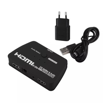 РАЗДЕЛИТЕЛЬ HDMI 1x2 HDCP 2.2 АУДИОЭКСТРАКТОР 4K/60