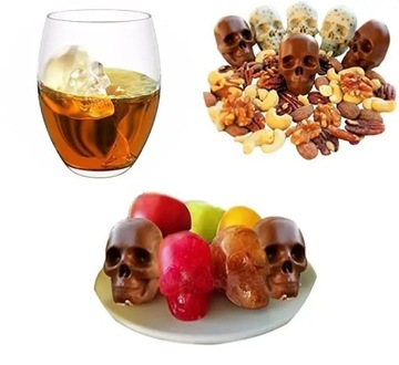 СИЛИКОНОВАЯ ФОРМА ДЛЯ ЛЬДА НА 4 ЧЕРЕПА ЧЕРЕП