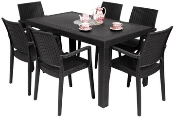 Стол GARDEN FURNITURE с 6 стульями из техноротанга URANO