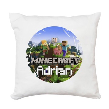 PODUSZKA MINECRAFT DLA DZIECKA Z IMIENIEM PREZENT