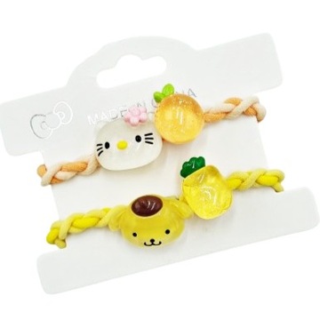 Gumki gumka do włosów skręcane 2 sztuki Pompompurin i Hello Kitty