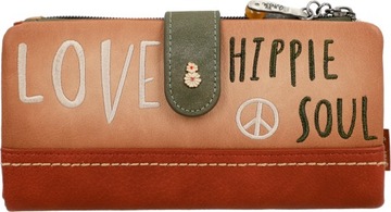 A193 Anekke duży miękki portfel Peace&Love flowers Hollywood