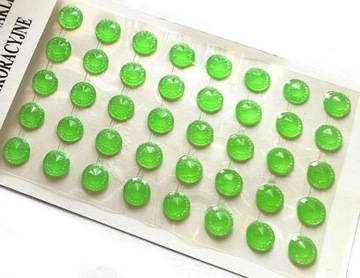 Kryształki samoprzylepne fluo ZIELONE 40 szt