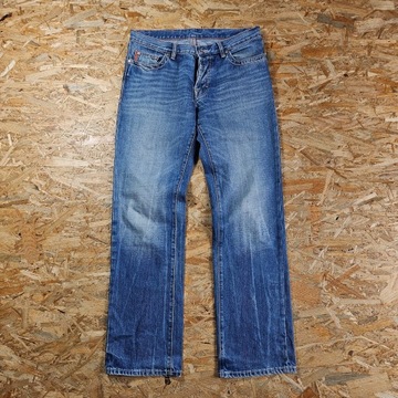 Spodnie Jeansowe HUGO BOSS Męskie Proste Błękitne Jeans Denim Dżins 34x34