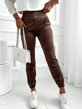 Велюровые спортивные штаны велюровые спортивные костюмы с широкой талией EH162 зеленый S/M