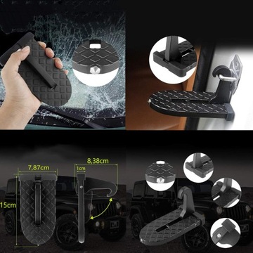 2 X СКЛАДНАЯ ЛЕСТНИЦА С ПЕДАЛЬЮ АВТОМОБИЛЬНОЙ ДВЕРИ С БЕЗОПАСНЫМ МОЛОТОКОМ