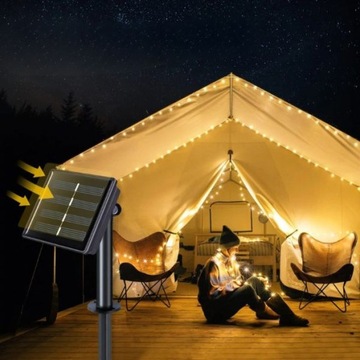 Проводные солнечные садовые фонари 100 светодиодов IP44 Теплый белый