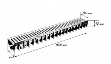 КАНАЛ линейный ДРЕНАЖНЫЙ, 100х70, пластик