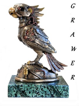 ПОПУГАЙ СТИМПАНК МРАМОРНАЯ ОСНОВА ПОДАРОК ​​VERONESE v