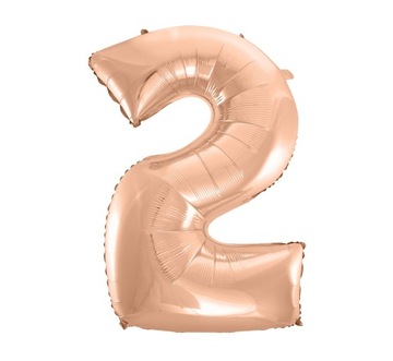 Balon foliowy Godan cyfra 2 różowe złoto 92 cm