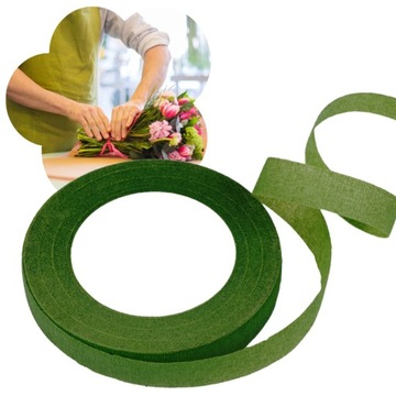 TAŚMA MASKUJĄCA FLORYSTYCZNA ZIELONA 1,2cm 25m