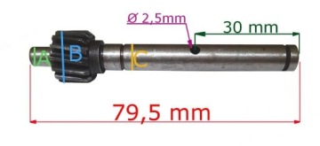 ДИАМЕТР ПРИВОДНОГО ВАЛА 7/6MM 16MM 14Z ДЛИНА 79
