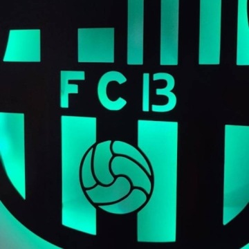 ФК Барселона Изображение Деревянный футбольный герб Подарочный светодиодный ночник