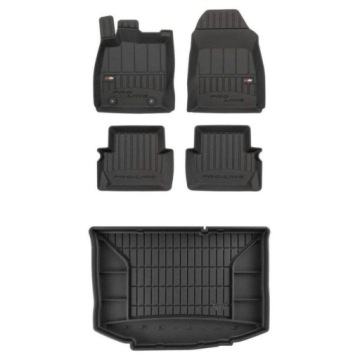 3D gumová sada koberců a rohožek Ford Fiesta VI 2008-2017 Sedan, zarážky