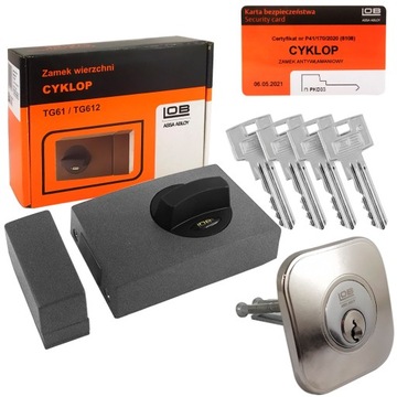 Zamek wierzchni do drzwi CYKLOP atest B kl.5 LOB