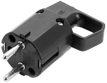 Viplast Wtyczka kątowa z uchwytem 250V 16A czarna