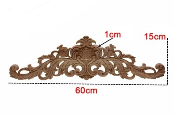 DREWNIANY DEKOR KORONA ORNAMENT NA MEBLE 60x15
