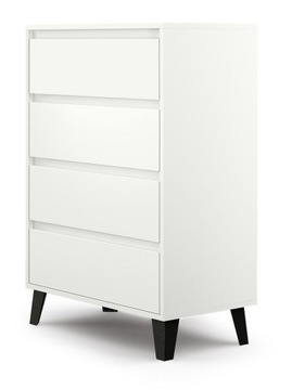 NOWOCZESNA STYLOWA KOMODA BIAŁA 70/40CM NÓŻKI BIEL SZUFLADY REGAŁ SZAFKA