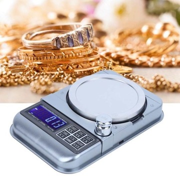 Waga elektroniczna laboratoryjna draVires 1kg 1000g 0.01g + naklejka