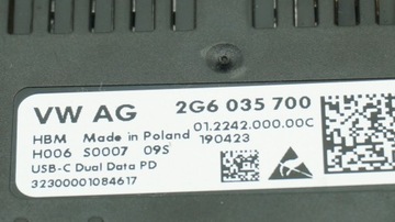 HNÍZDO VSTUP PORT USB VW TAIGO 2G6035700