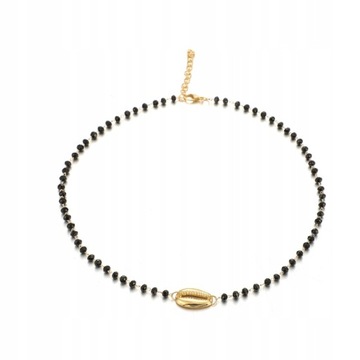 Tocona czarny koralik Choker łańcuszek naszyjnik d