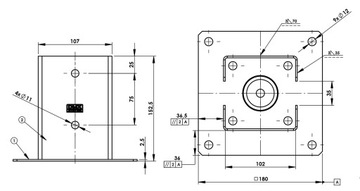 Podstawa słupa ocynkowana przykręcana do betonu kotwa stopa 100x100 2,5mm