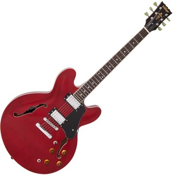 Gitara Elektryczna Semi Hollow - Vintage VSA500CR Czerwona