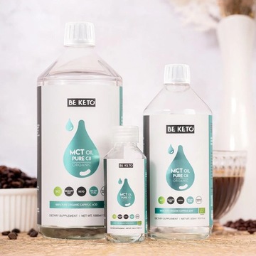 OLEJ MCT 100% C8 Płynny Kwas Kaprylowy 2x100 ml Dieta Keto Suplement Diety