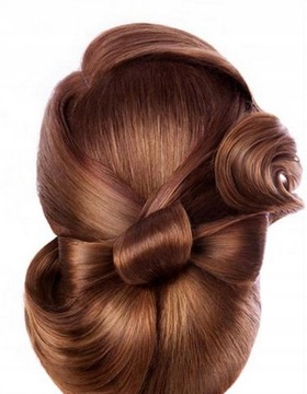 Głowa fryzjerska treningowa brąz 60cm statyw Długie gęste włosy upinania