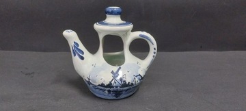 Stary Imbryk świecznik kominek porcelana Delft Blue vintage