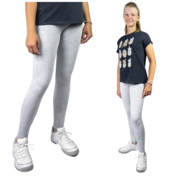 LEGGINSY LEGINSY GETRY BAWEŁNIANE SZARE MELANŻ 134