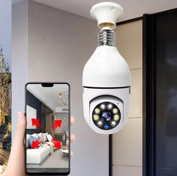 ВРАЩАЮЩАЯСЯ КАМЕРА ВМЕСТО ЛАМПОЧКИ, ЛАМПОЧКА, резьба Е27, НЯНЯ LIVE VIEW