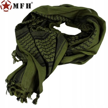 Arafatka chusta kefija ochronna bandana MFH Shemagh 110 x 110cm Olive/Black