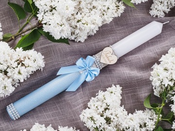 Крещальная свеча для крещения с гравировкой + футляр