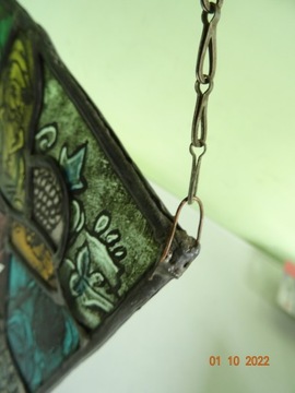 небольшой витраж, поврежденное стекло, свинец 18,5/22