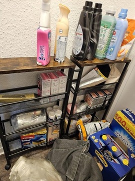 КУХОННАЯ ПОЛКА НА КОЛЕСАХ ШКАФ С 4 ПОЛКАМИ С РУЧКОЙ, МОБИЛЬНЫЙ УЗКИЙ