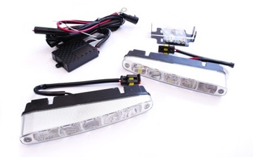 Światła do jazdy dziennej LED SKOŚNE DRL homol. E4