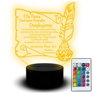 Lampka Led Upominek Statuetka Na Dzień Nauczyciela Zestaw Dla Wychowawcy 3D